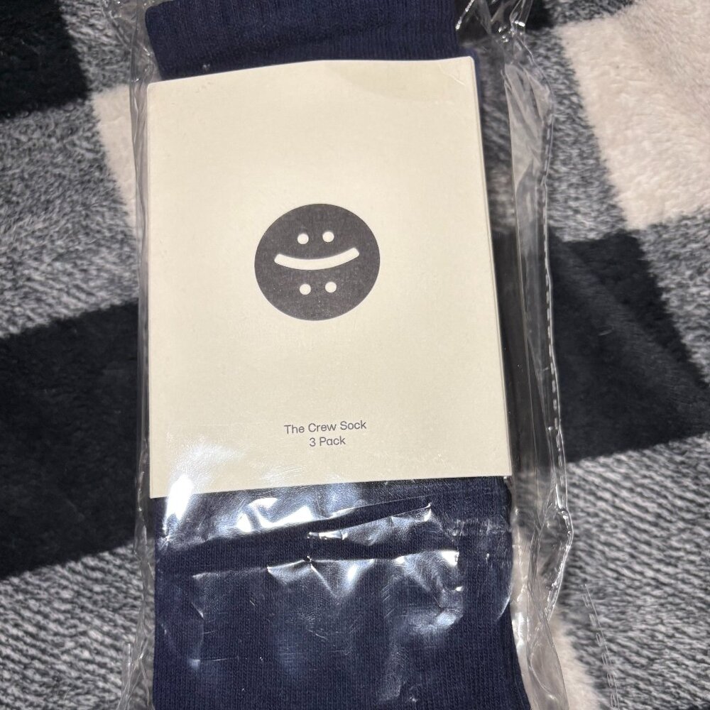 Madhappy Cotton Crew Socks 3-Pack - Navy,White,Black-Unisex - New in Package